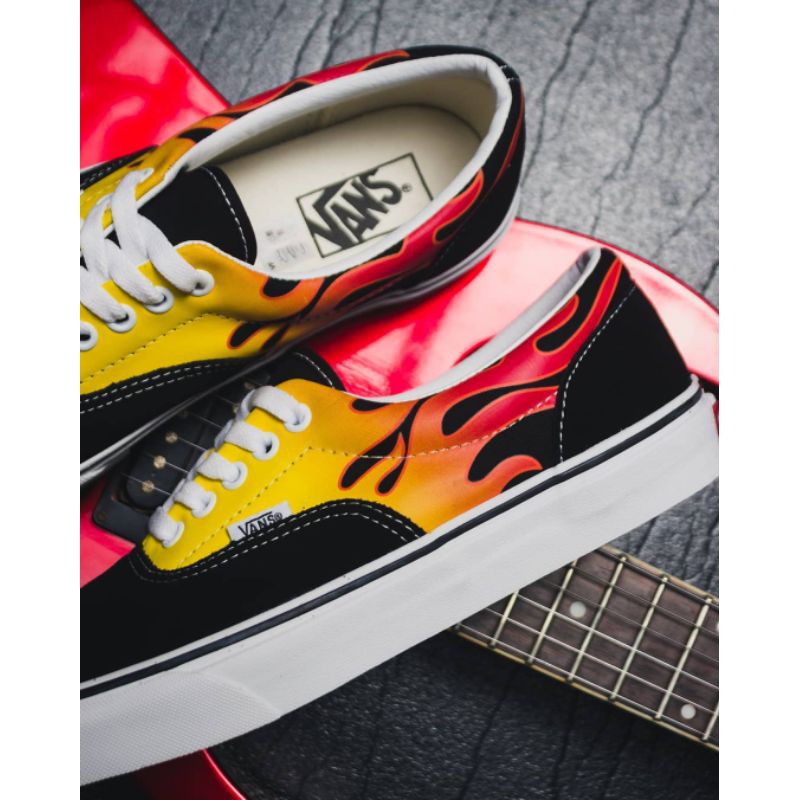 VANS ERA CLASSIC FLAME BLACK WHITE ORIGINAL 100%