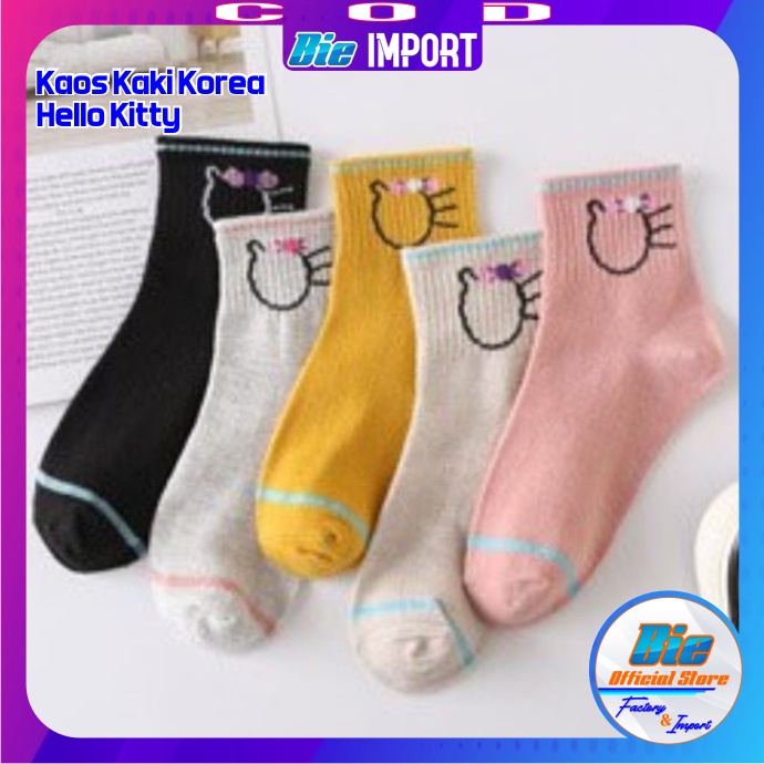 Kaos Kaki Korea Wanita Motif Hello Kitty Impor Best Seller