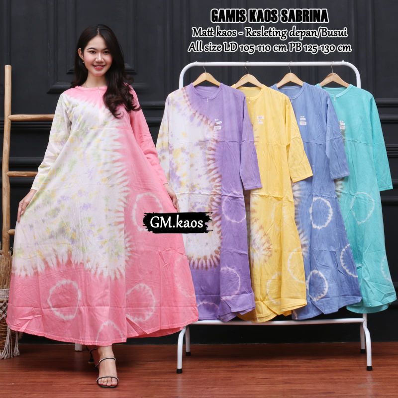 Gamis kaos termurah busui resleting depan