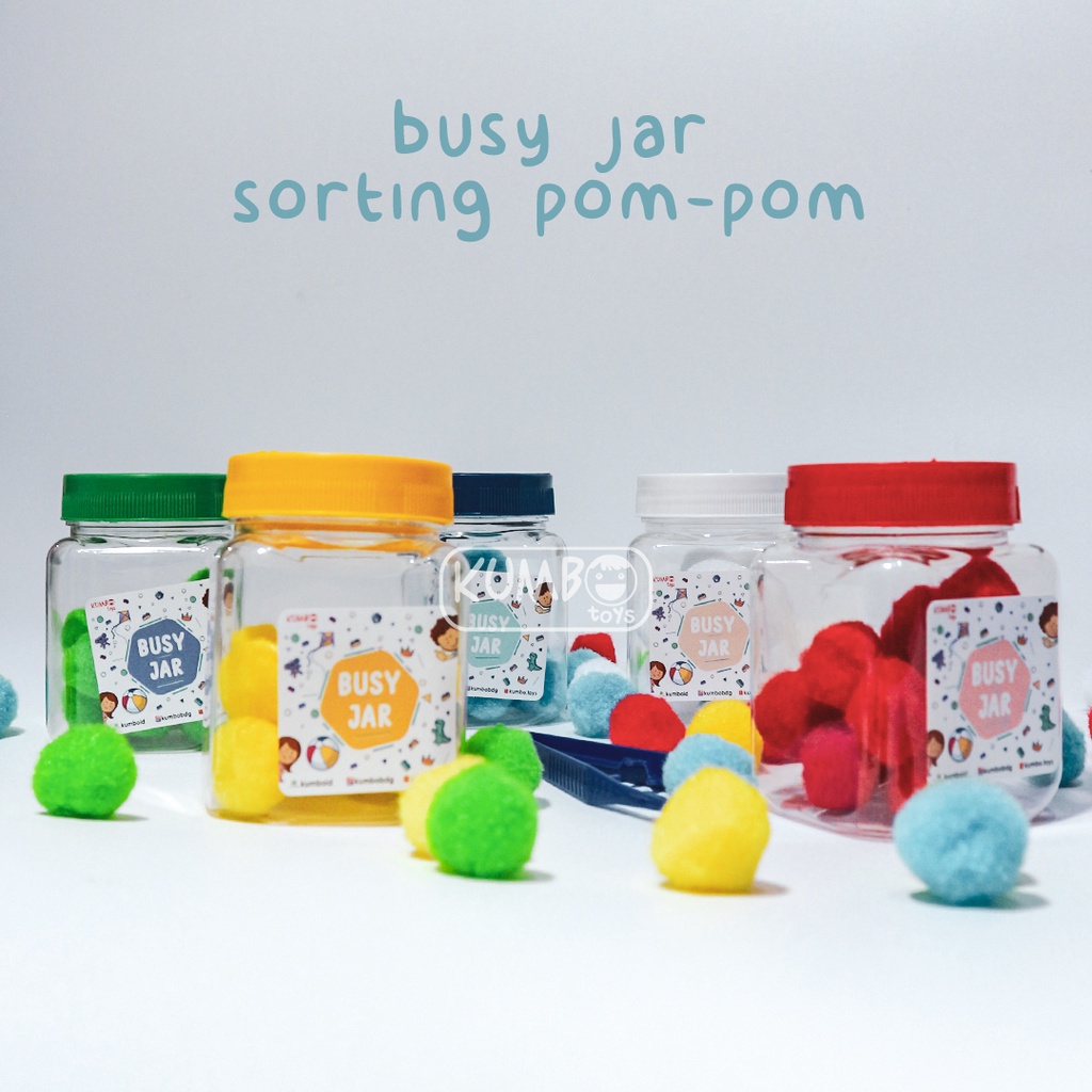 Mainan Montessori Busy Jar Fine Motoric Play Sorting