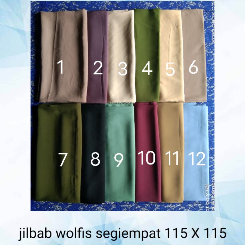 jilbab segiempat 115 X 115 bahan WOLFIS PREMIUM