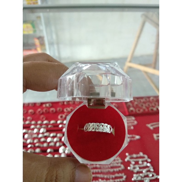 cincin rantai pilas perak asli