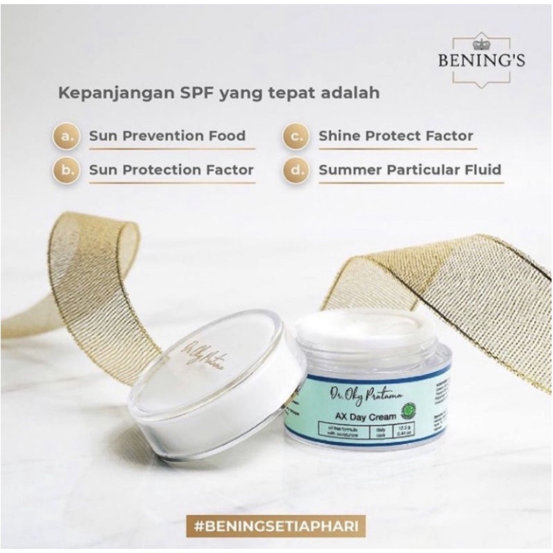 AX DAY CREAM BENING SKINCARE KHUSUS ACNE