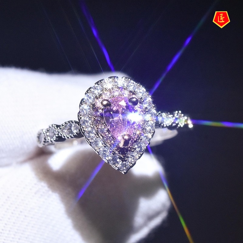 [Ready Stock]Luxury Fashion Pt950 Platinum Moissanite Square Diamond Ring