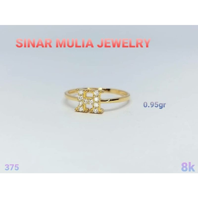 CINCIN HURUF H DEWASA EMAS ASLI