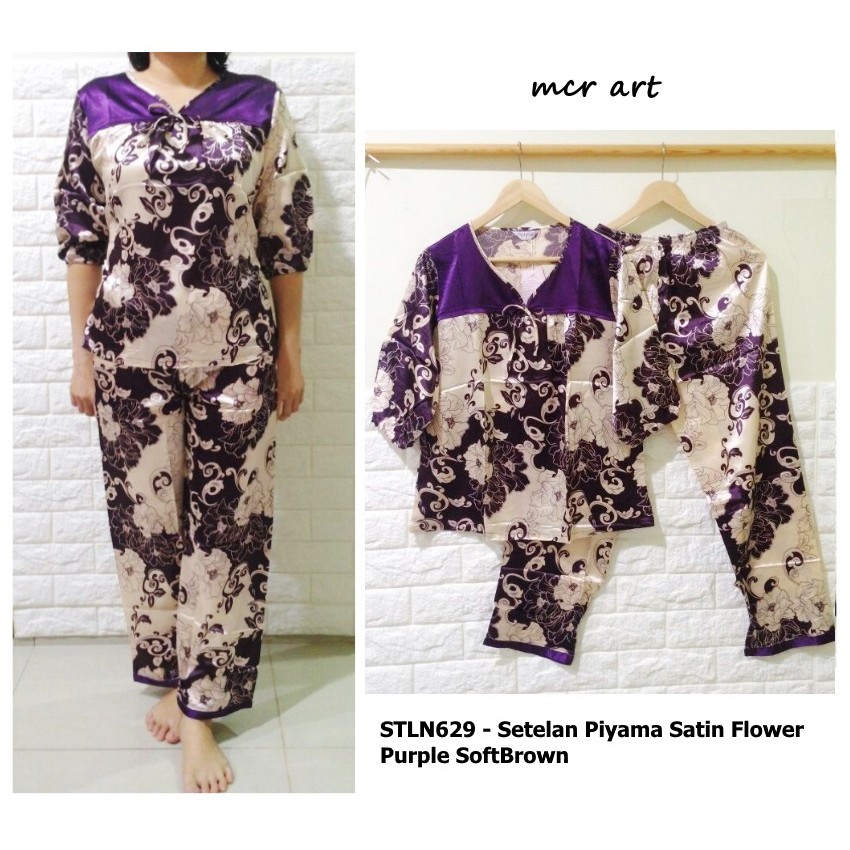 Piyama Wanita Baju Tidur Wanita Satin Import