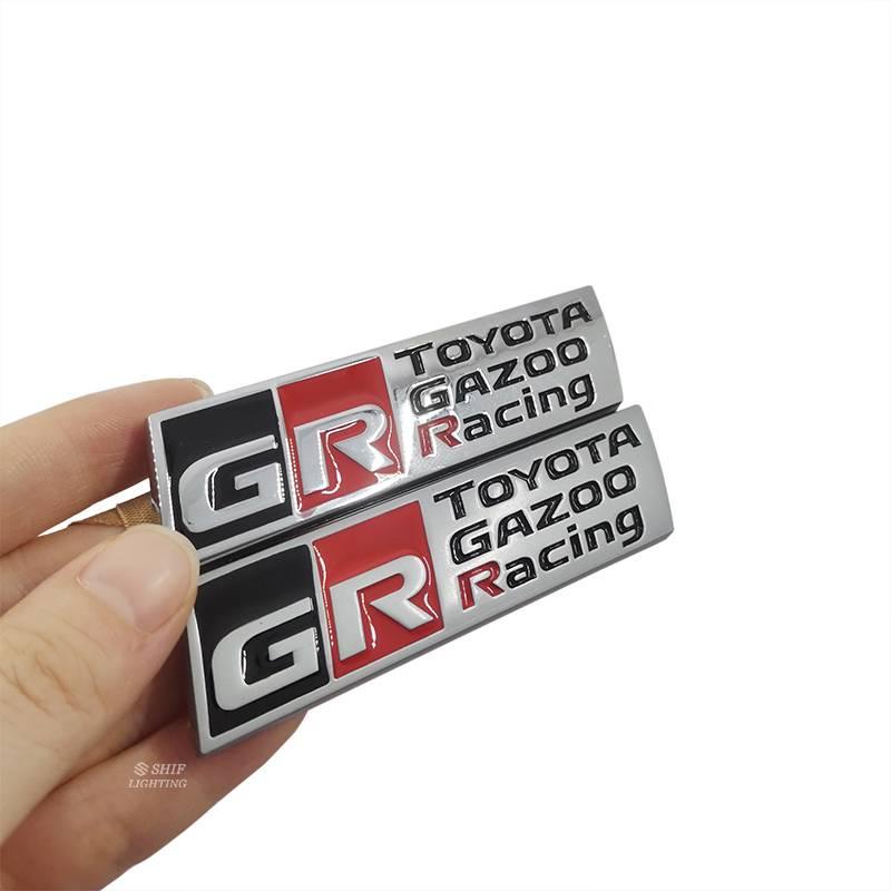 1pc Stiker Emblem Logo GR Toyota Gazoo Racing Bahan Metal Untuk Bagasi Belakang Mobil GR