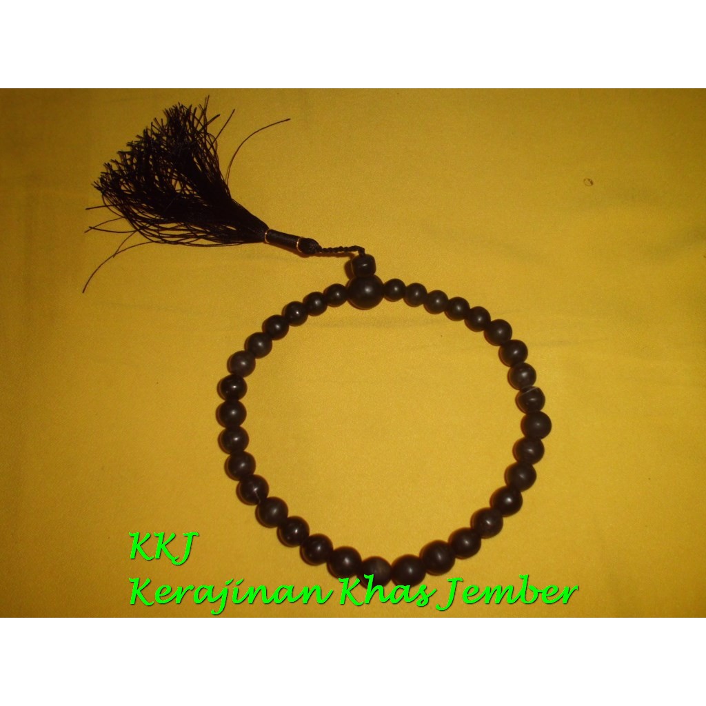 Tasbih batu FOSIL GALIH KELOR Natural Alami 33 biji 7 - 10 mm