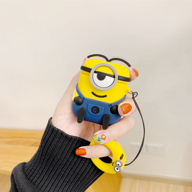 Cute Cartoon Little Yellow Man Airpods Case Wireless Bluetooth Silicone Earphone Case