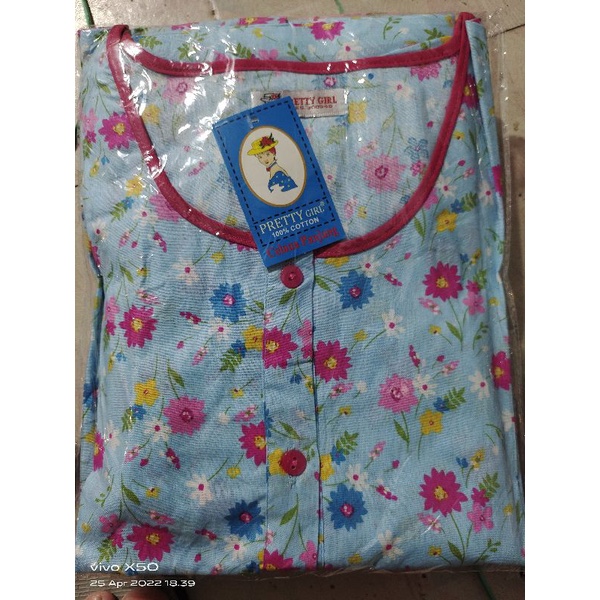 Piyama Cp set celana panjang Katun Motif Bunga Pretty girl-KODE 23D