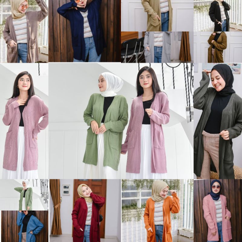 NAOMI / naomy OUTER LONG  KARDIGAN LINE RAJUT AGATA