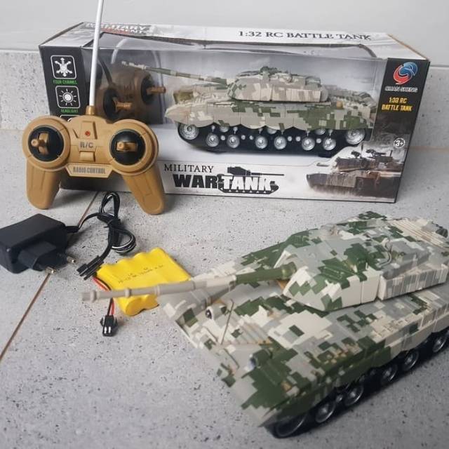 Mainan Mobil Tank Panser Remote Control - RC Tank Battle Military
