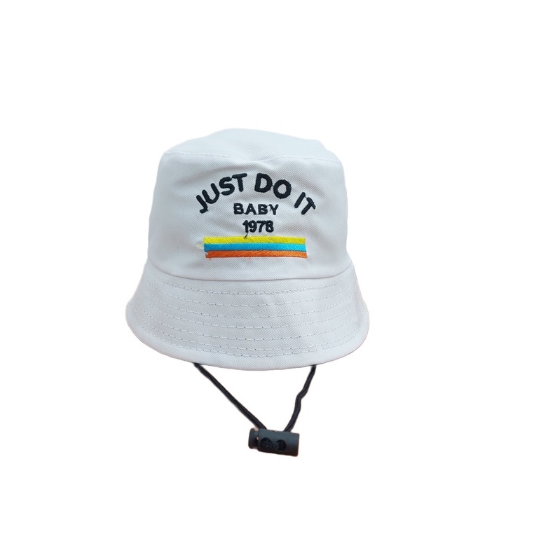 Bucket Hat Anak Tali Just Do It / Bucket Tali Anak Bordir Just Do It Usia 2-7 Tahun