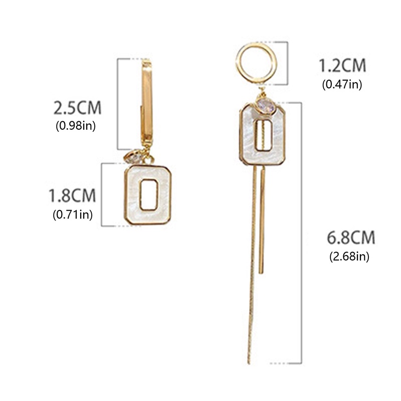 Anting Bentuk Bulat Persegi Geometris Asimetris Gaya Korea Untuk Wanita