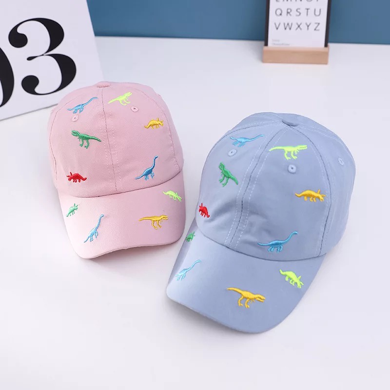 Topi Anak Dino Bahan Katun Drill Full Bordir