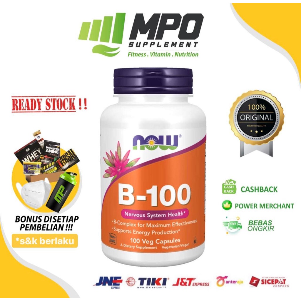 NOW Foods B-100 B100 B 100 Vitamin B Vit B 100caps NOW B100 B 100 B-100 NOW Foods Vitamin B Complex