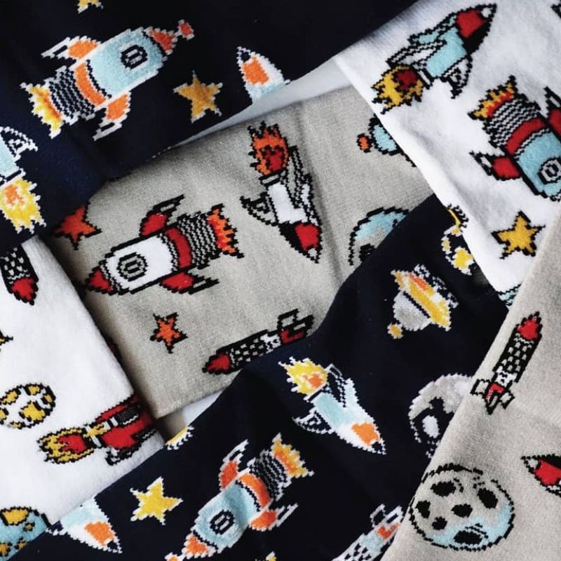 Kaos Kaki Jempol Anak Motif Kidsa Space Kanik Soka | Kaos Kaki Anak