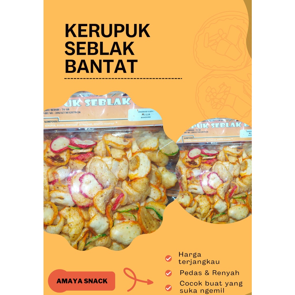 

Kerupuk Seblak Bantat 100gr- Krupuk Bantat