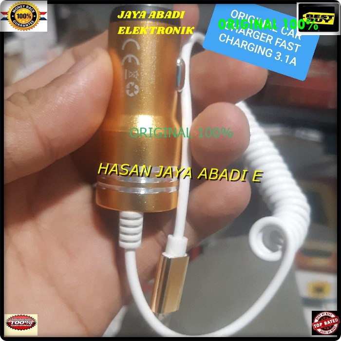 J31 ADAPTOR MOBIL SPIRAL CAR CHARGER SPRING 3A USB SUPER FAST CHARGING ADAPTIVE TRAVEL ADAPTER SAVER CAS CASAN AKI ACCU AC DC CHARGE ANDROIT HANDPHONE TC QUICK ALI ORIGINAL 2IN1 BISA SEGALA JENIS GADGED USB POWER ADAPTER MOBIL BISA KESEMUA MEREK