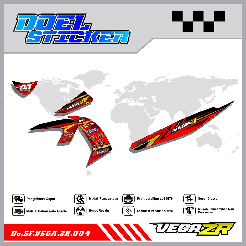 STICKER STRIPING VEGA ZR - STICKER STRIPING LIST VARIASI HOLOGRAM , CROME VEGA ZR DOEL 004