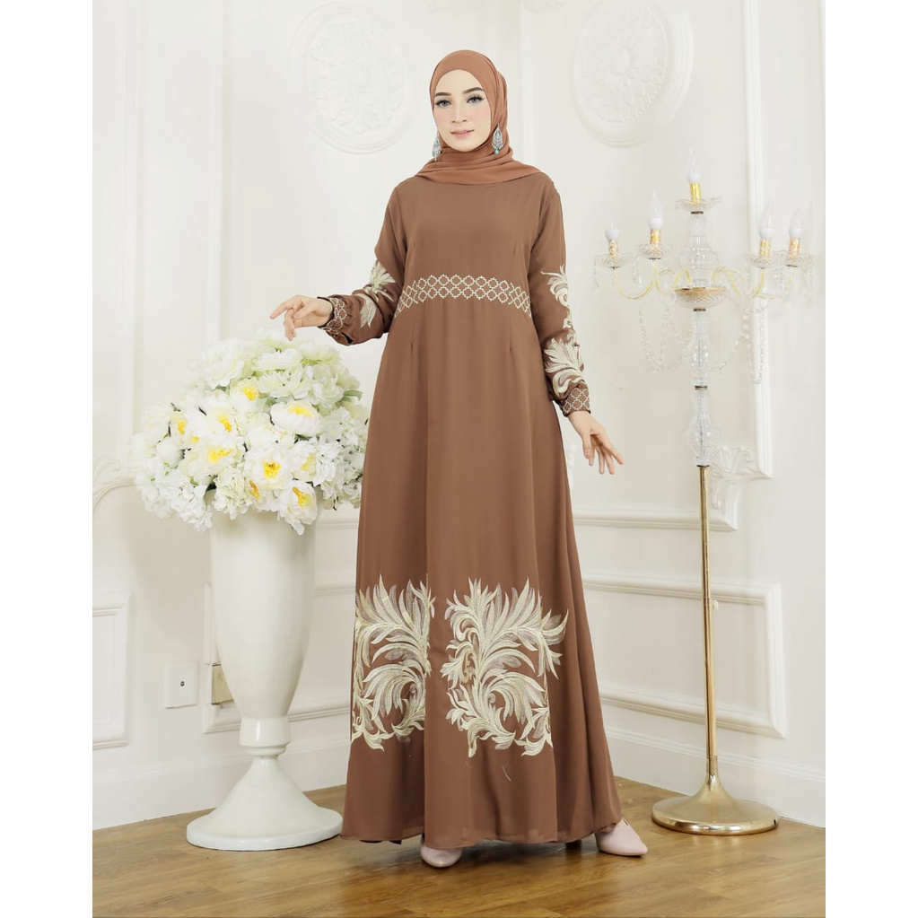 Gamis Bordir Cerruty Can Banu || Gamis Muslim Terbaru || Fashion Remaja Modern || [COD] Bayar di Tempat || Gamis Cerutty Baby Doll Kekinian