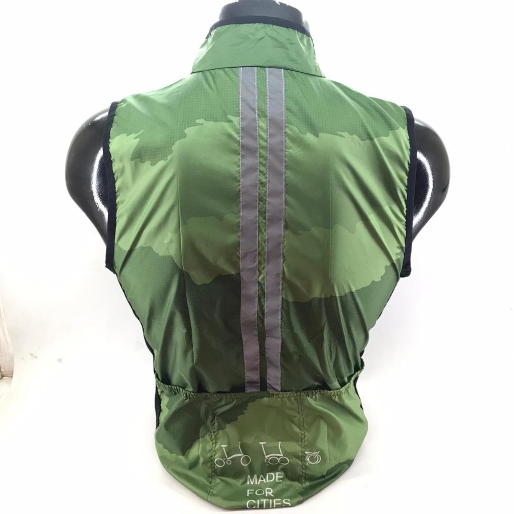 Rompi Vest Sepeda Lipat Windbreaker Pria Wanita Jaket Gowes Reflektor