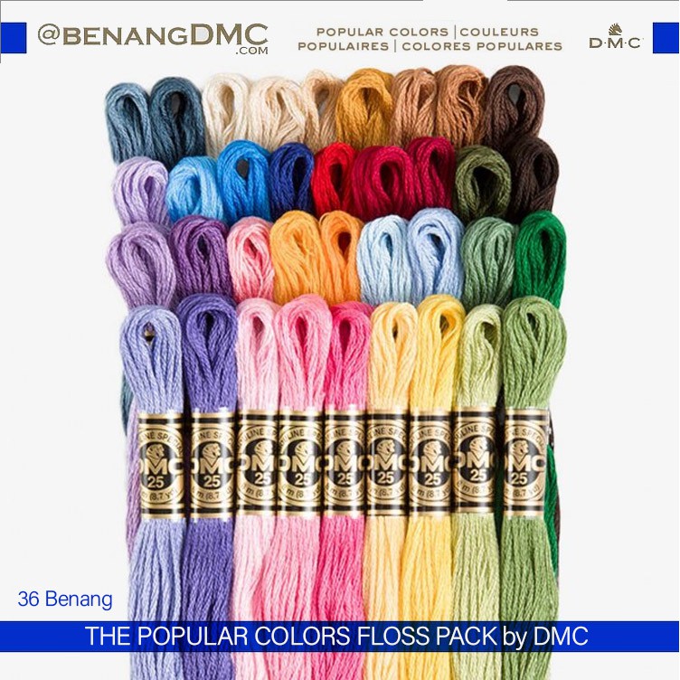 [DISKON] Set Benang Sulam Katun DMC Art 117 Popular Color Pack 36 pc