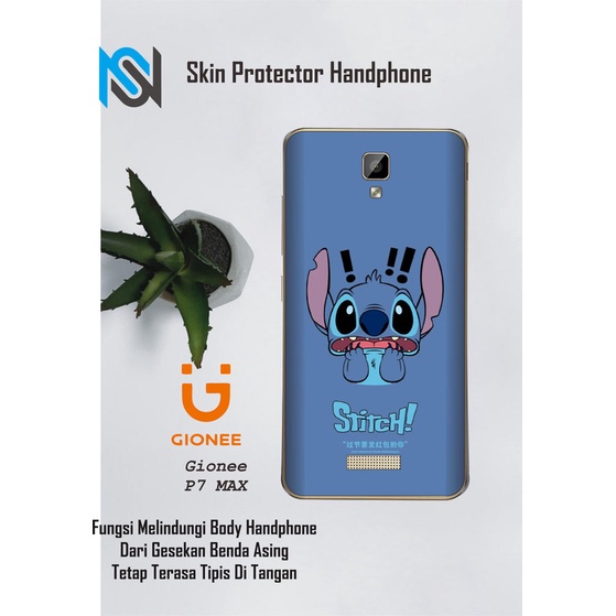 Isi 2pcs Garskin Hp Gionee P7 Max Motif Stitch Free Custom Motif (Bisa COD)