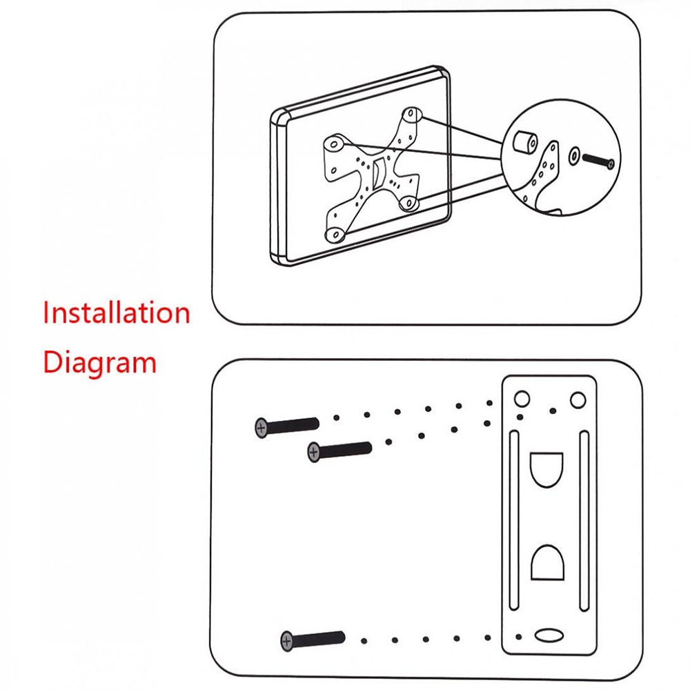 TV Bracket 100x100 Pitch for 10-26 Inch TV - X100A - Black