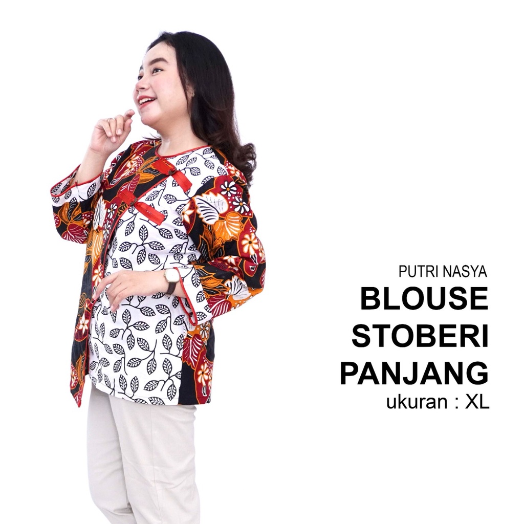 Atasan Batik Blouse Big Size Wanita Jumbo L-XL-2L-3L-4L-5L-6L-7L Model Blus Big Kantor Seragam Batik