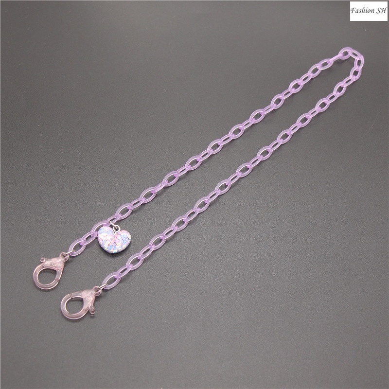 Fashion Transparent Mask Chain Love Pendant Mask Anti-lost Lanyard M60066