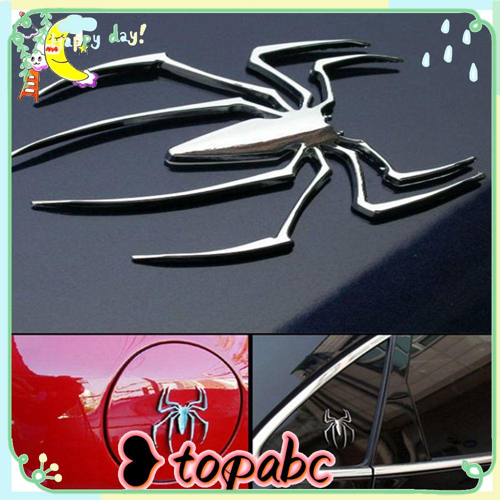 Top Stiker Emblem / Badge Motif Laba-Laba 3d Warna Silver / Gold Bahan Metal Untuk Mobil