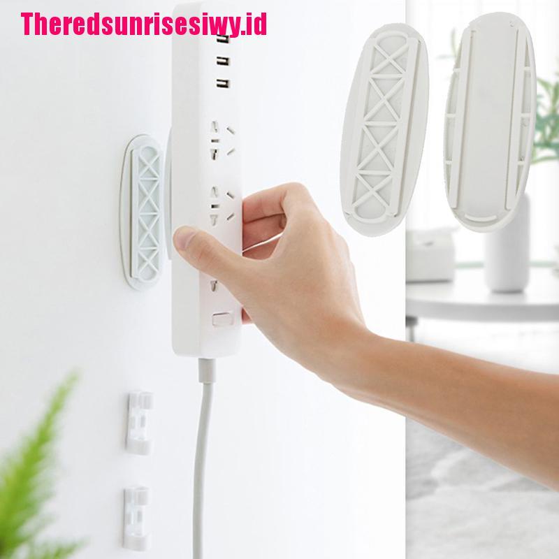 1pc Rak Holder Kabel Power Strip Model Tempel Dinding