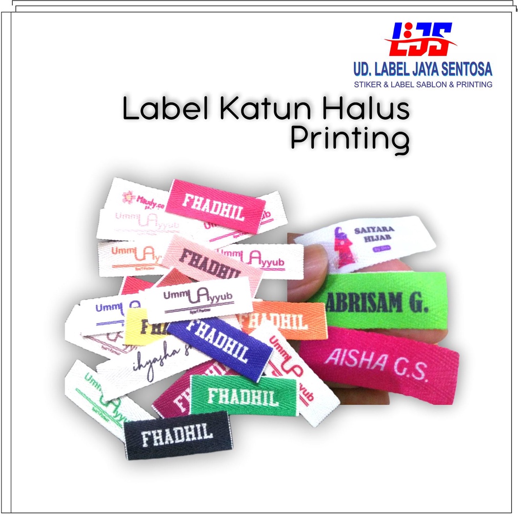 

Label Hijab Label Pengganti Woven Damask Custom Color Katun Printing halus