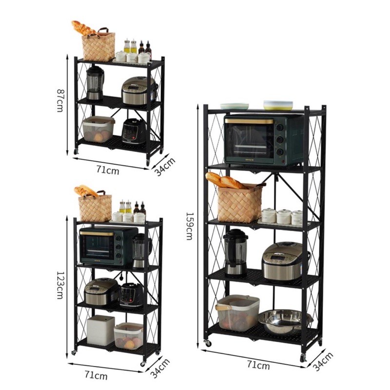 Kitchen Rack Multifungsi / Rak dapur Lipat Tersedia 3 layer / 4 Layer / 5 layer -DC88