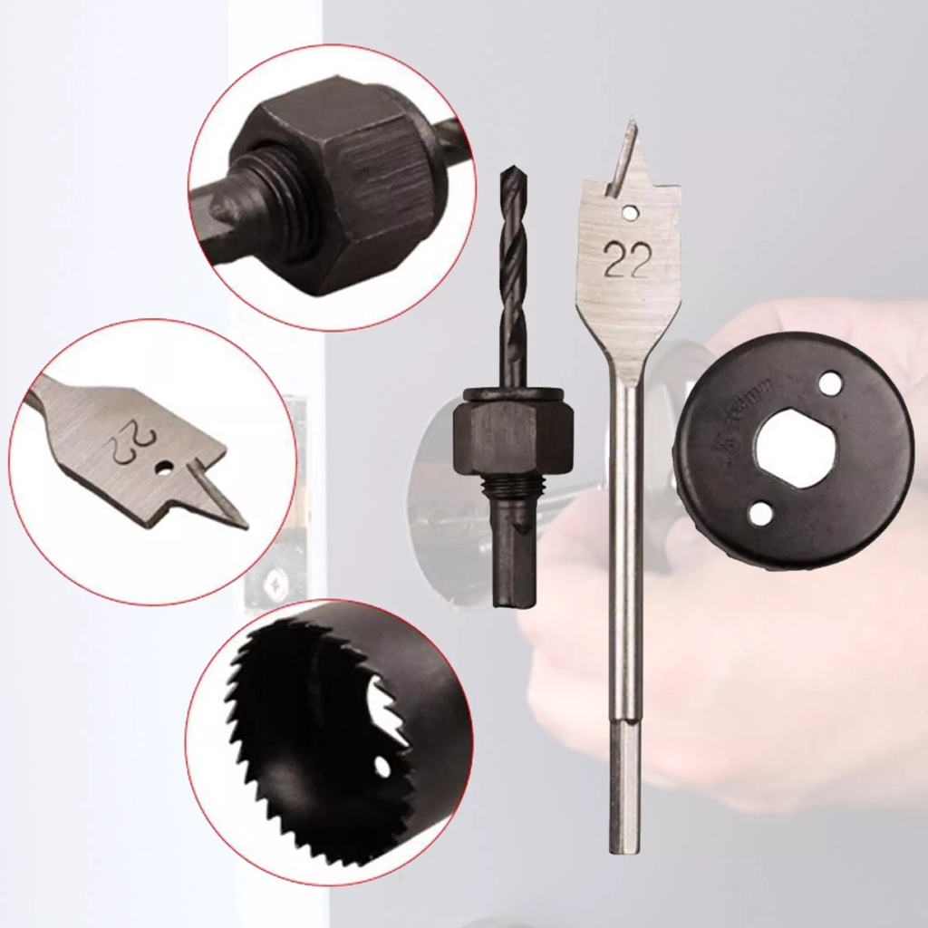 Mata Bor Pintu Lock Installation Kit Pelubang Handle Pintu 3 Pcs