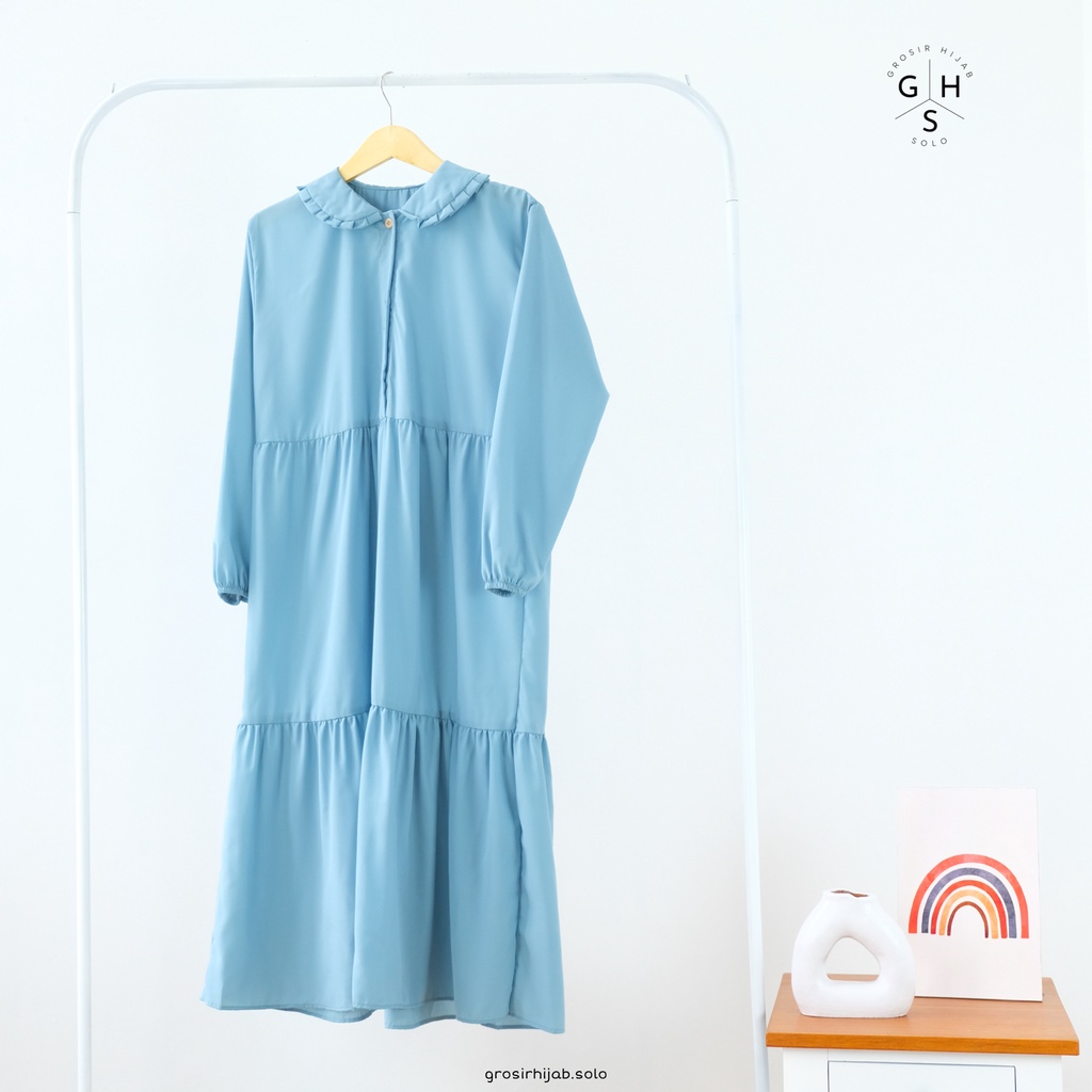 (MGA) GAMIS MIDI GOLBY RUFFLE DAILY BUSUI MIDI DRESS WOLFIS