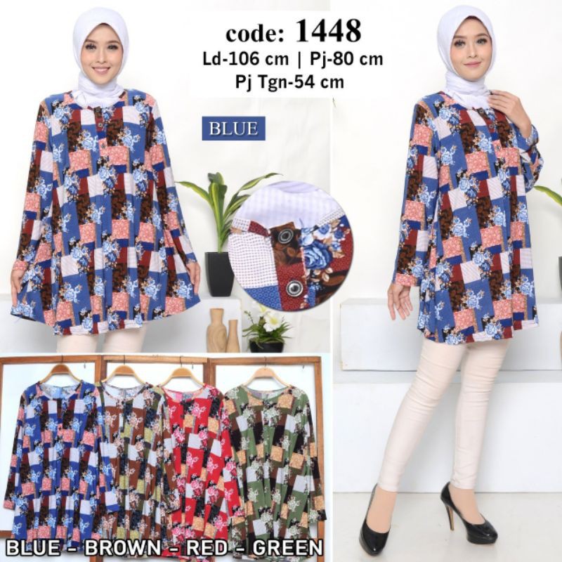 ATASAN(1448) KANCING BUKA DEPAN,MOTIP JERSEY KOREA