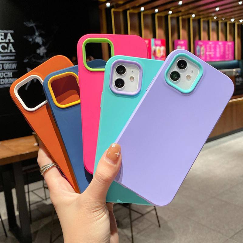 Soft Case Bumper Belakang Bahan Silikon Cair Shockproof Warna Permen Untuk Iphone 13 12 11 Pro Max X Xs Max