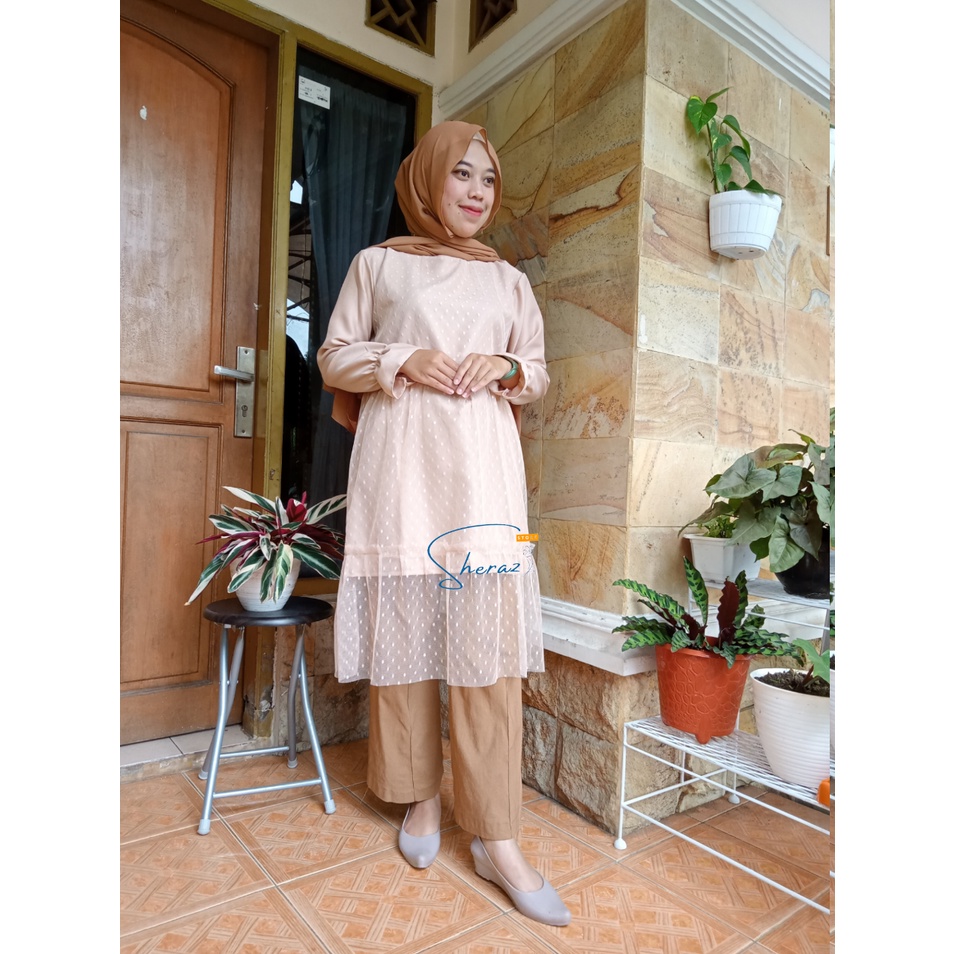 Atasan Tunik Oversize Jumbo Ld 120 130 140 CHARLOTA TUNIK S M L XL XXL XXXL 5L Tunik Tile Kondangan Wanita