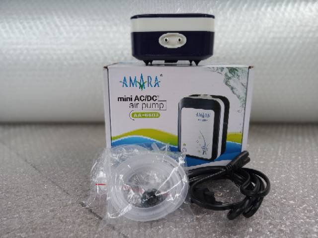 Mesin Aerator AMARA ACDC AA 6603 Airpump 2 Lubang Gelembung Otomatis Aquarium Aquascape