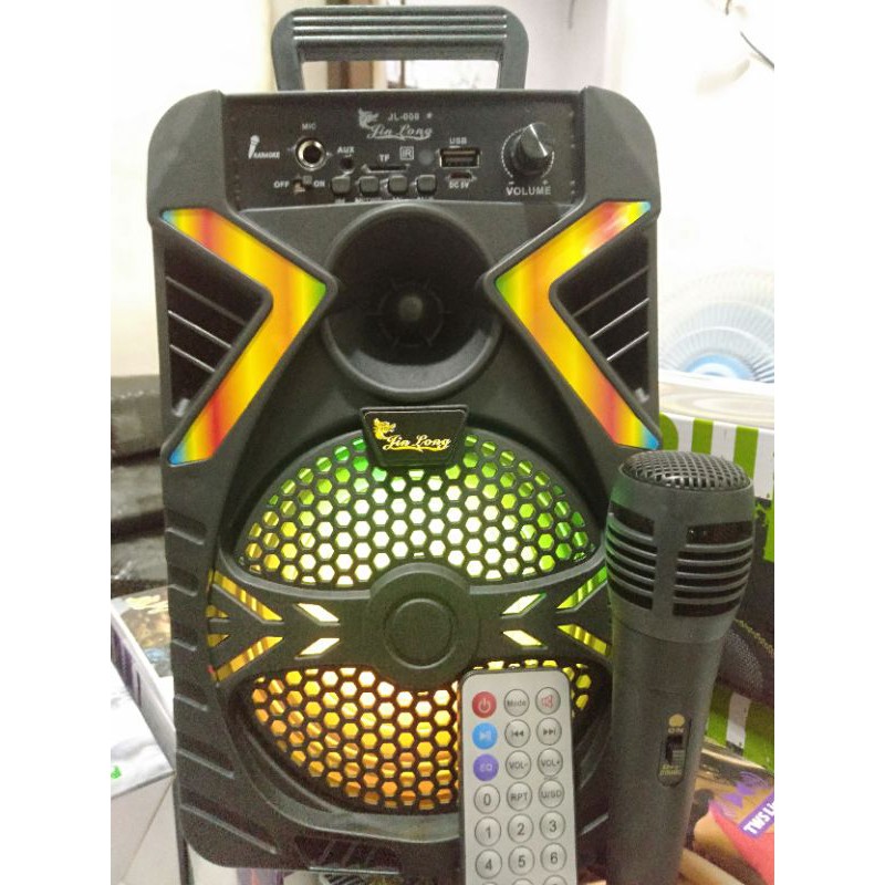 Speaker Bluetooth Karoeke jl-008 Bonus Mic karaoke Mp3 Pleyer FM Radio digital