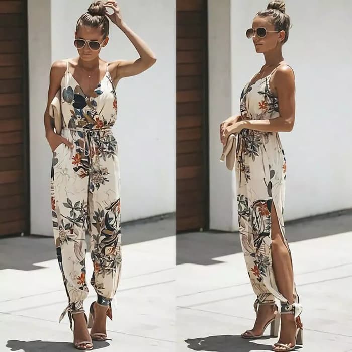 floral pantsuit romper