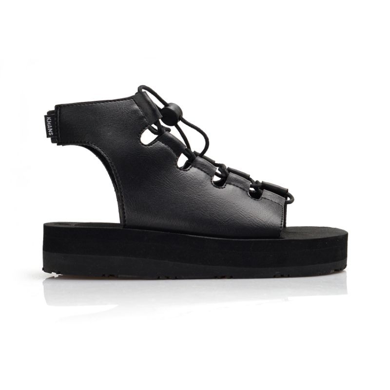 all black platform wedges