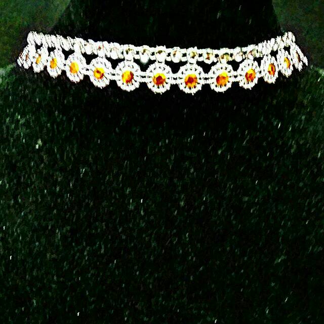 Fresh Orange Fantasy Diamond Choker Necklace | Kalung Handmade Premium Collection