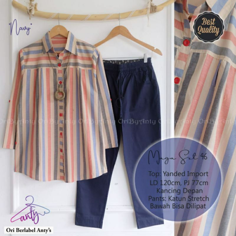 MUMU - Setelan Celana Jumbo Wanita Terbaru Model Kekinian Muat BB 90KG Bisa COD Maga Set #19 by Anty