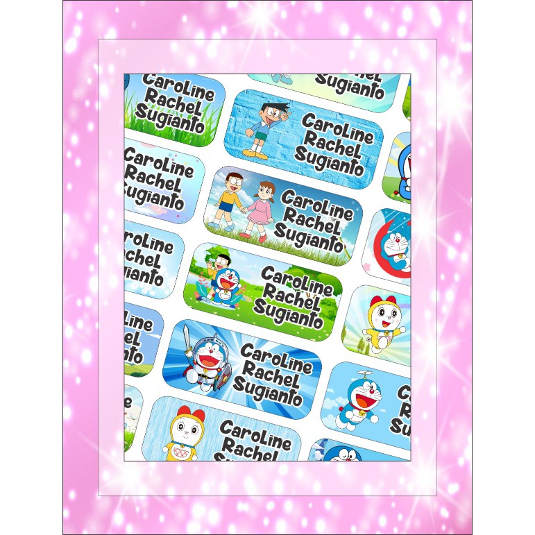 

Sticker Nama / Label Nama Karakter Waterproof - Doraemon Paket S M L