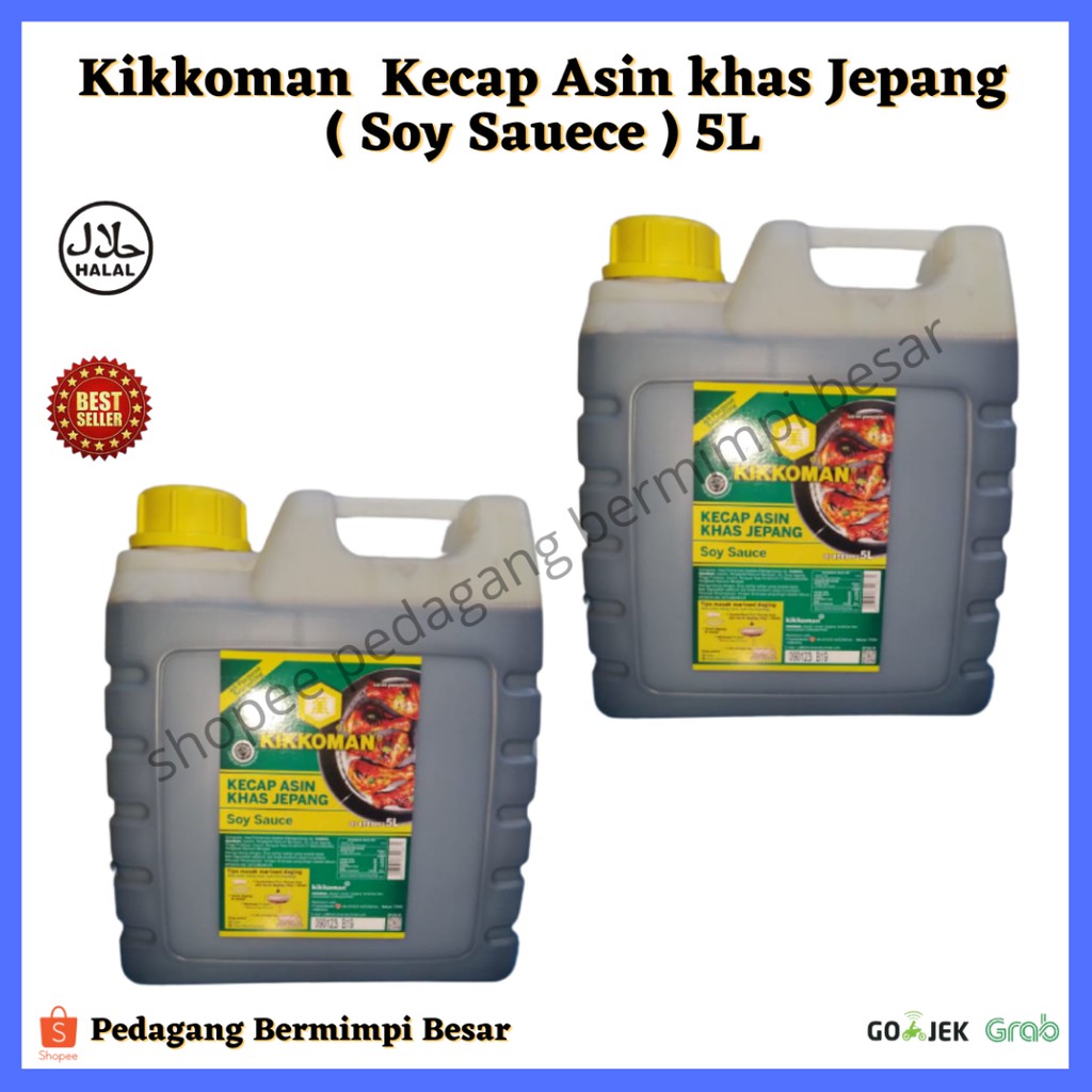 Kikkoman Kecap Asin Jepang 5L/ Kecap Asin/ Kecap Asin Jepang Halal