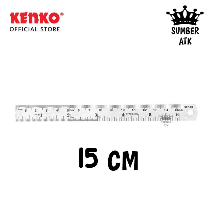 

Penggaris Besi KENKO STAINLESS STEEL RULER 15 , 30 , 50 , 60 , 100 CM - 15 CM