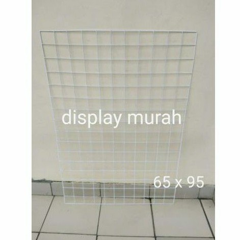 Ram Kawat Putih 65 x 95 cm Wire Grid Kawat Putih Ram Putih Display Aksesoris Grid Wall+Dus - BH